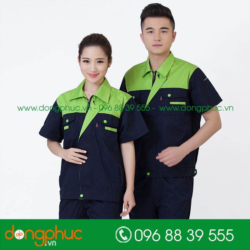 Mẫu bảo hộ màu tím than phối xanh lá cộc tay